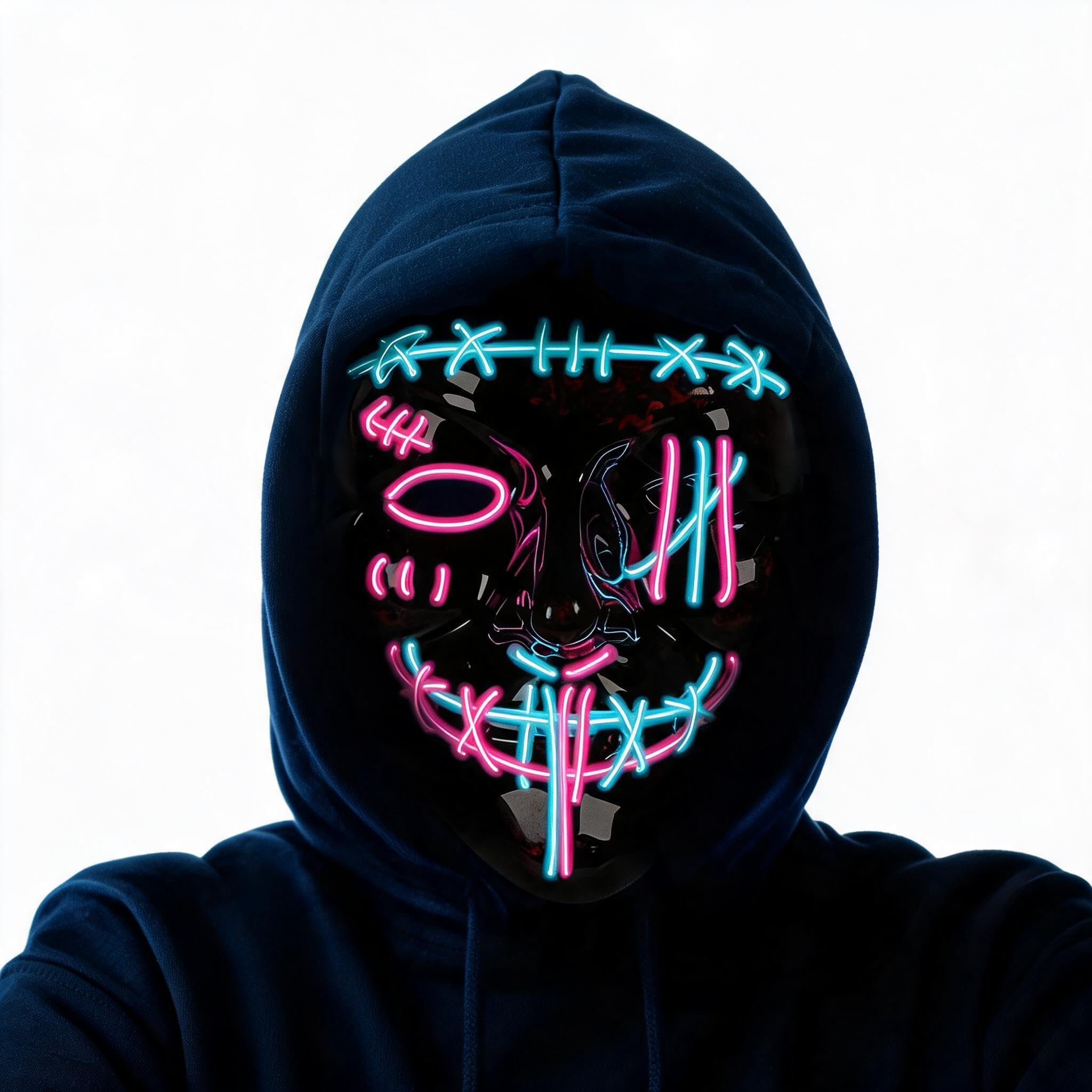 Led Purge Mask Halloween - 3 SZT. Straszna maska na Halloween,