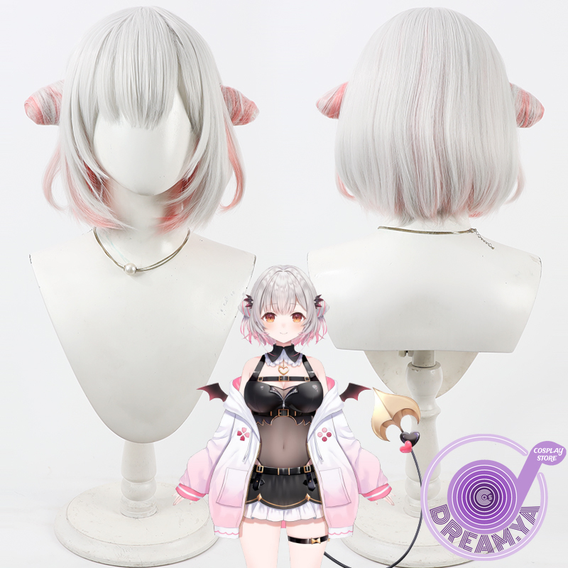 Anime Cosplay Wig Heat Resistant - Peruka Cosplay Suou Patra Vtuber Szara