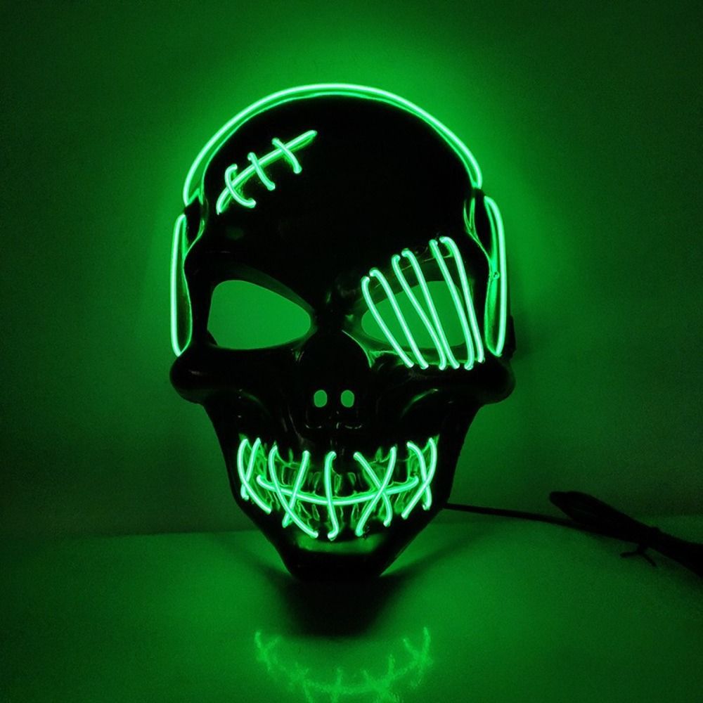 Led Purge Mask Halloween - Gotycka Halloweenowa Maska Czaszki Świecąca w