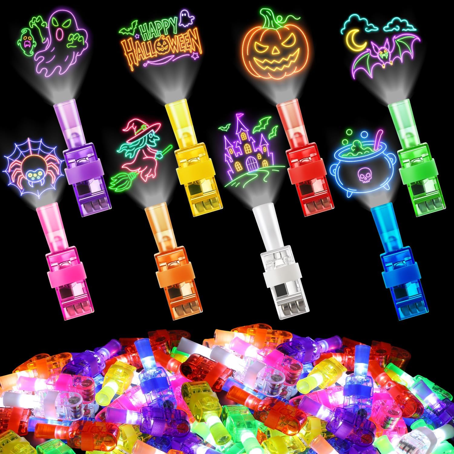 Glow In The Dark Party Glasses - 4/40 SZT. Halloweenowe lampki LED na