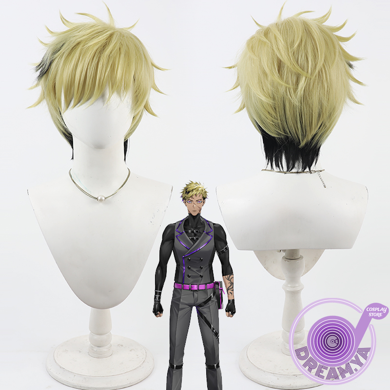 Anime Cosplay Wig Heat Resistant - Peruka Cosplay Vantacrow Bringer Vtuber Żółto-Czarna