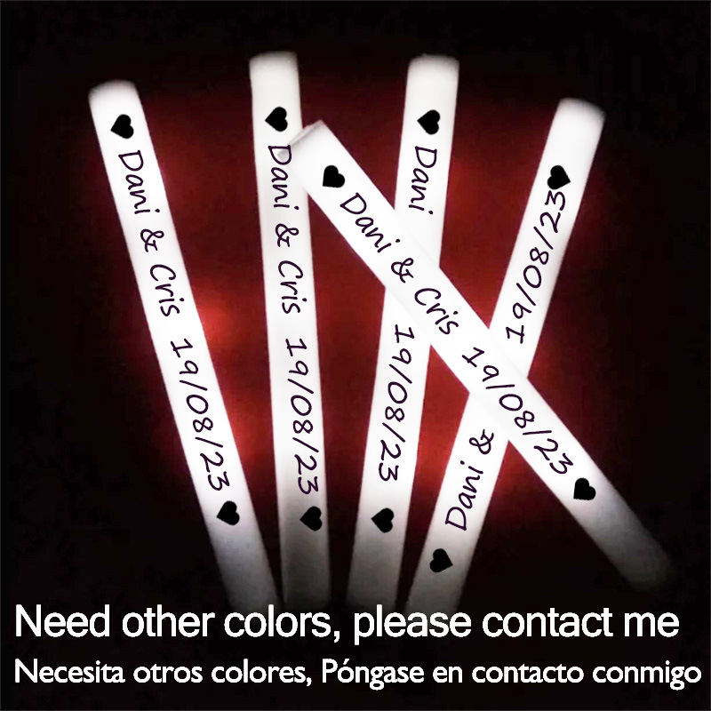 Flashing Led Foam Sticks Party - 60/100/500 szt. Świecące pałeczki LED Personalizowane