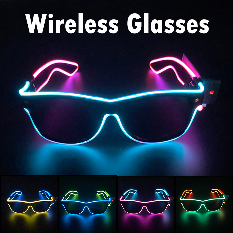 Glow In The Dark Party Glasses - Bezprzewodowe, fajne okulary przeciwsłoneczne LED na