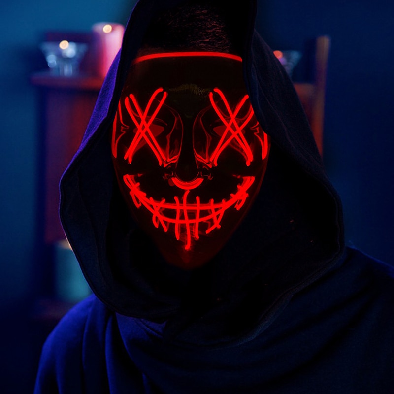 Led Purge Mask Halloween - Maska neonowa LED na Halloween, maska
