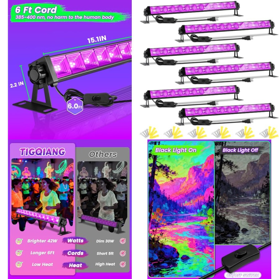 Zestaw 4 szt. LED Black Light  – Party Supplies recenzja i cena