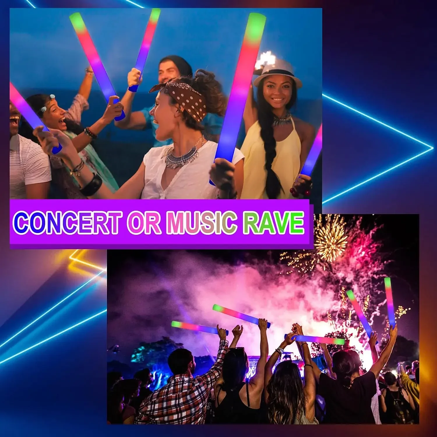 3Z-50PCS Świecące pałeczki pia – Flashing Led Foam Sticks Party recenzja i cena