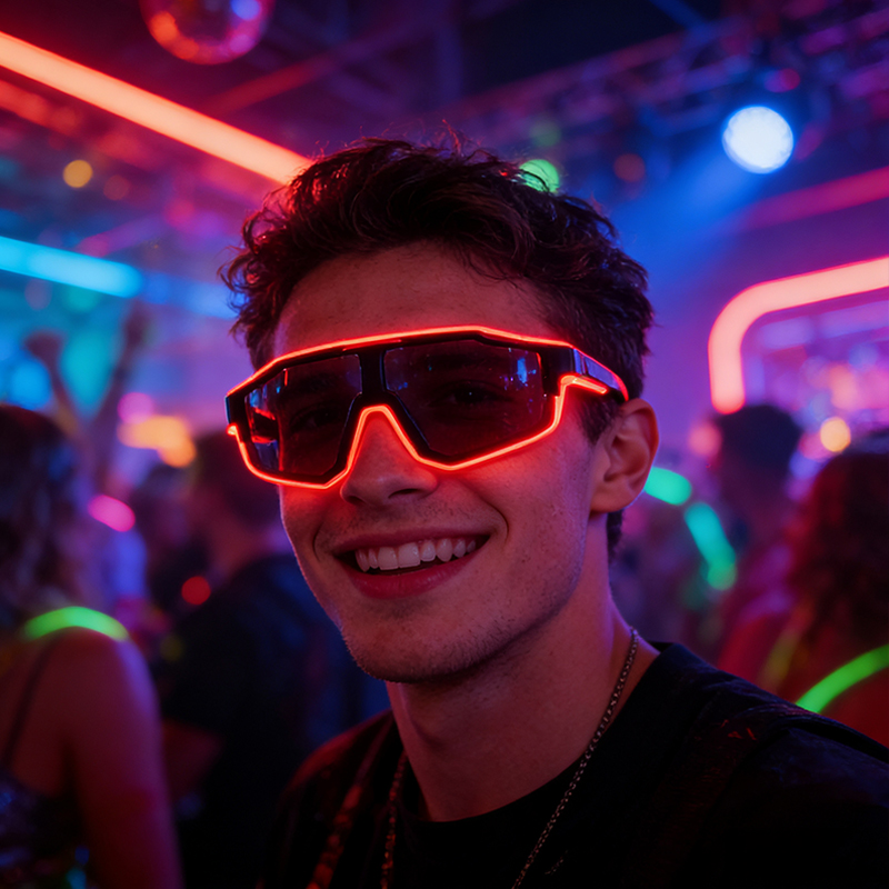 Fajne wiatroodporne okulary LE – Glow In The Dark Party Glasses recenzja i cena
