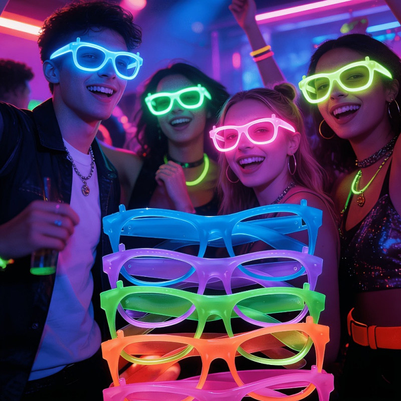 2/12 szt. Świecące w ciemności – Glow In The Dark Party Glasses recenzja i cena