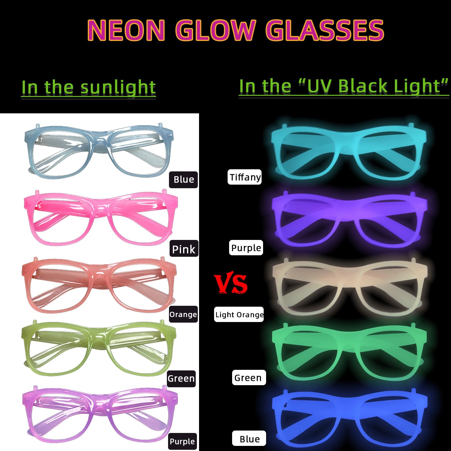 2/12 szt. Świecące w ciemności – Glow In The Dark Party Glasses recenzja i cena