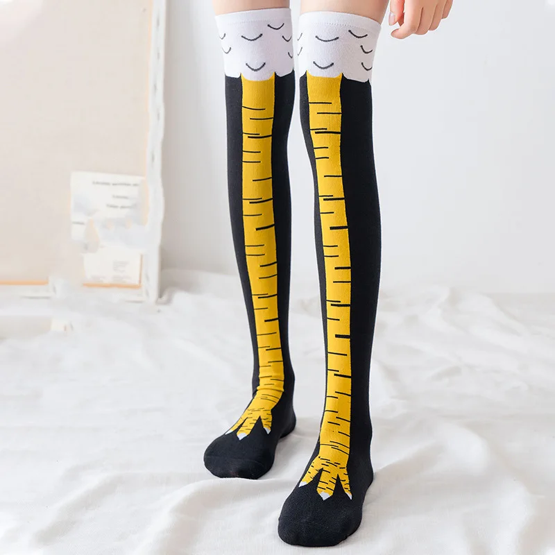 Zabawne skarpetki za kolano z  – Funny Chicken Leg Socks recenzja i cena