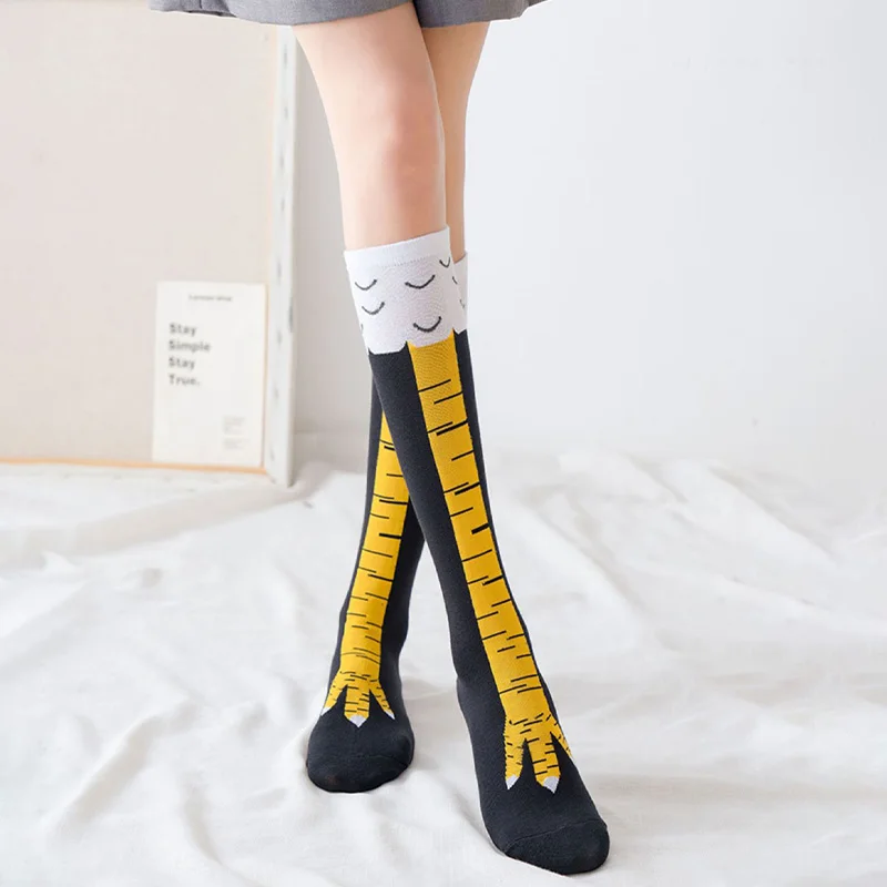 Zabawne skarpetki za kolano z  – Funny Chicken Leg Socks recenzja i cena