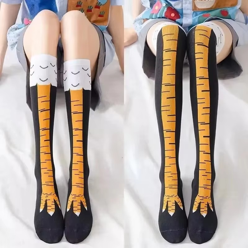 Śmieszne podkolanówki z nadruk – Funny Chicken Leg Socks recenzja i cena