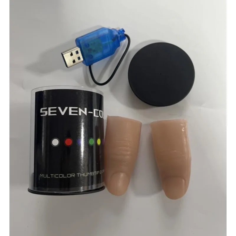 Siedem kolorów LED Light Końcó – Thumb Tip Magic Trick Set recenzja i cena