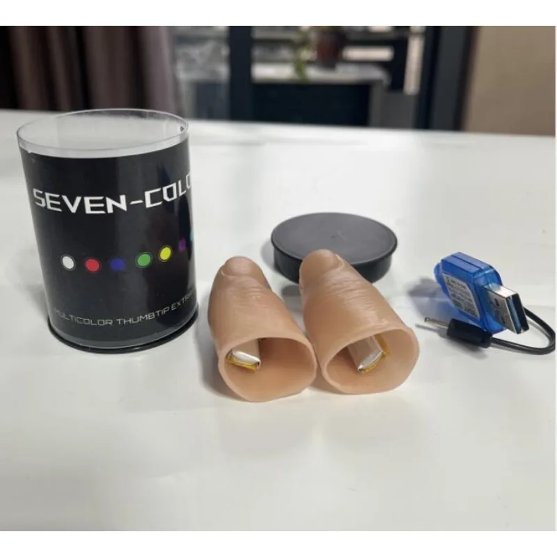 Siedem kolorów LED Light Końcó – Thumb Tip Magic Trick Set recenzja i cena