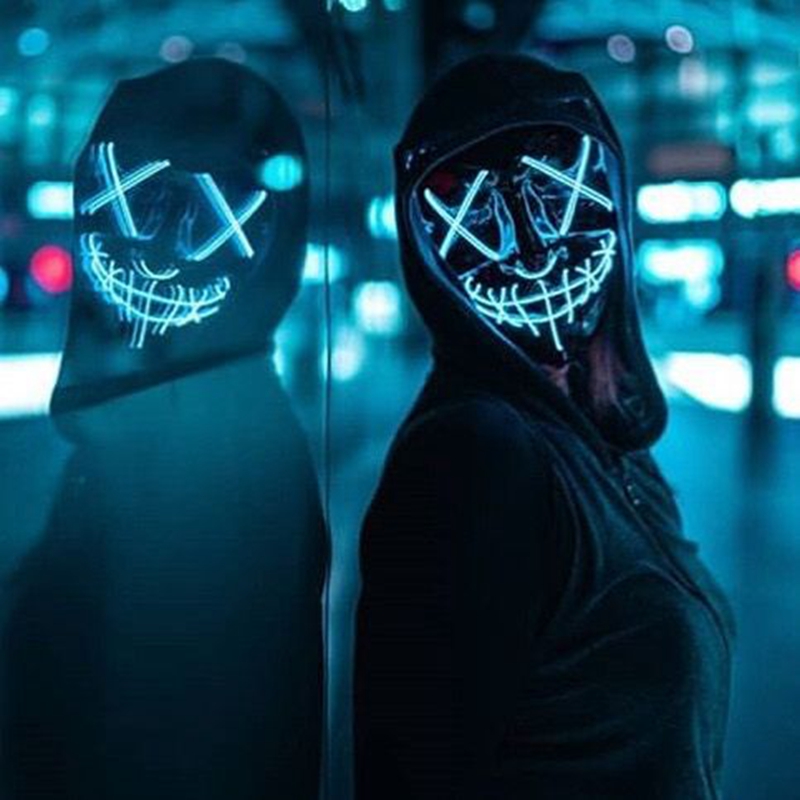 1P straszny Halloween Colplay  – Led Purge Mask Halloween recenzja i cena