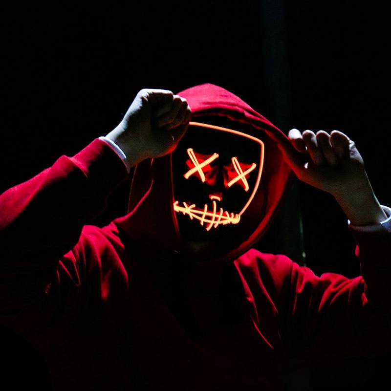 Maska neonowa LED na Halloween – Led Purge Mask Halloween recenzja i cena