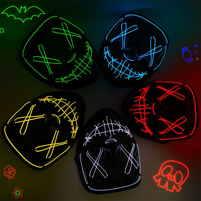 Maska neonowa LED na Halloween – Led Purge Mask Halloween recenzja i cena
